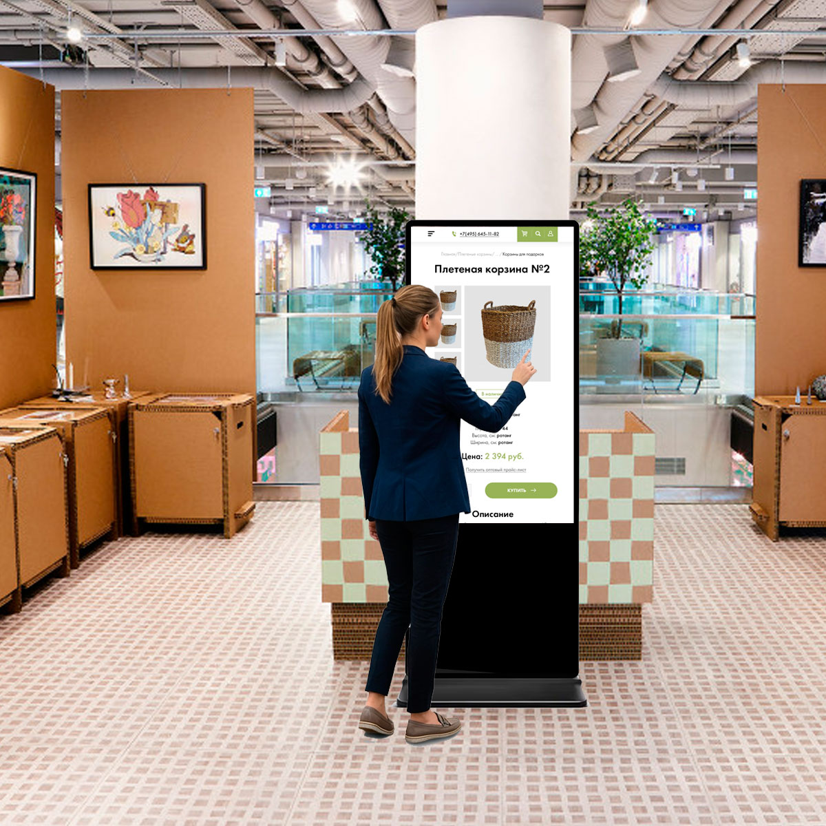 Интерактивная видеостойка 55" для помещений ADM5551at (Android, Wi-Fi) видеопилон