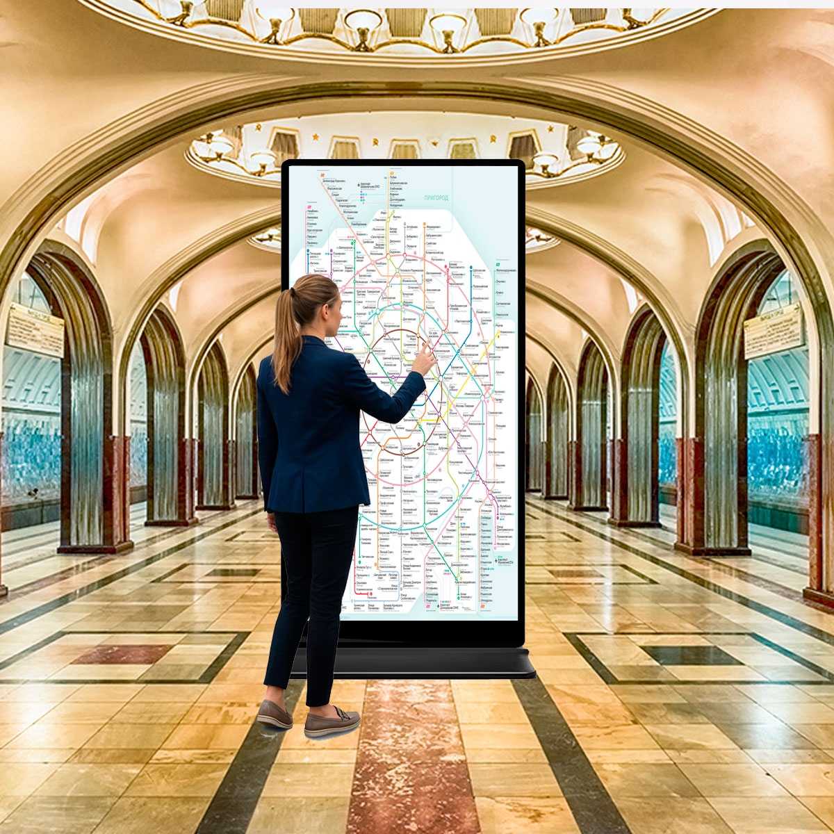Интерактивная видеостойка 86" для помещений ADM8651at (Android, Wi-Fi) бликфанг