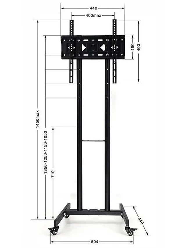 Напольная стойка мобильная на колёсиках VESA200