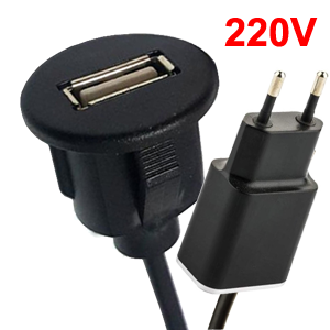 USB зарядка врезная для мебели USBS1001b 220V