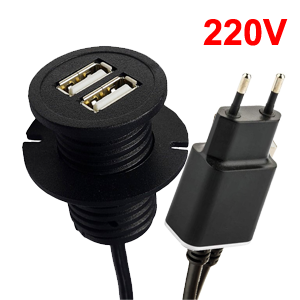 USB розетка зарядка для мебели USBS2002b 220V