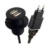 USB розетка зарядка для мебели USBS2002b 220V